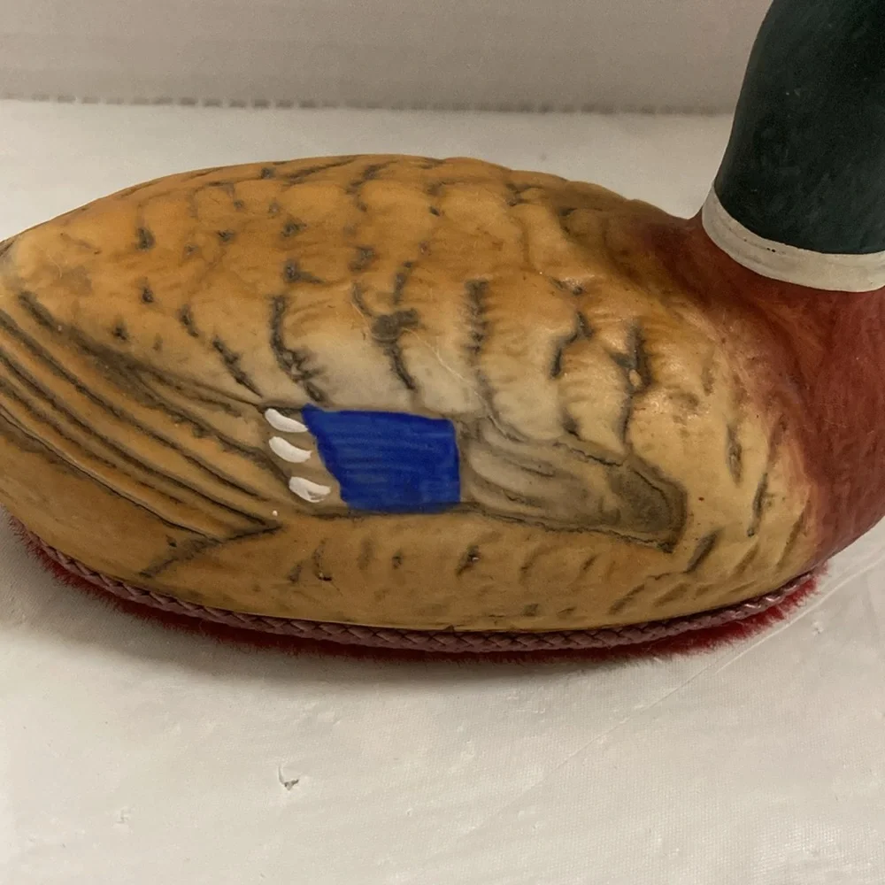 Unique Functional Lint Brush with Ceramic Mallard Duck Decoy Handle Hand Painted - Picture 6 of 7